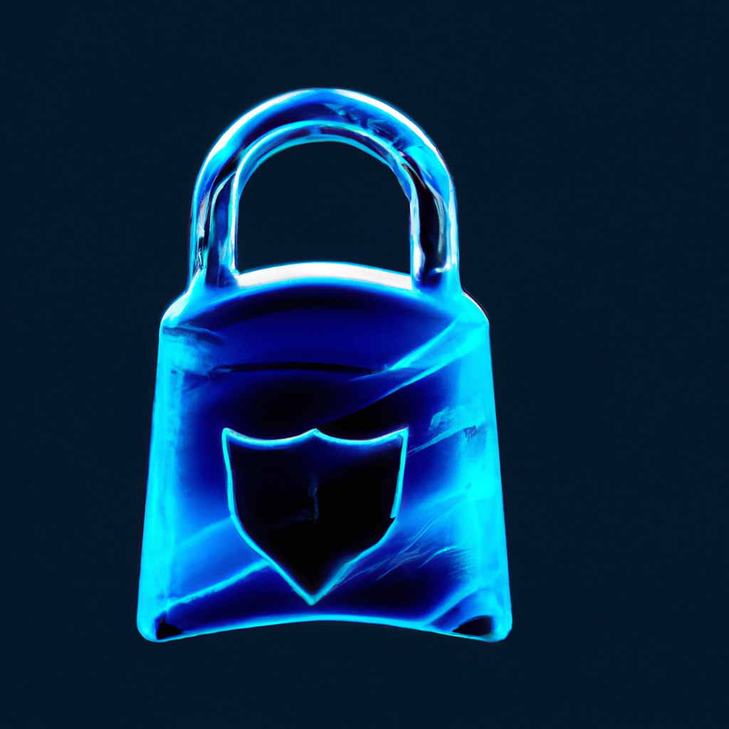 Illustrazione astratta di scudo e lucchetto per privacy e sicurezza dati